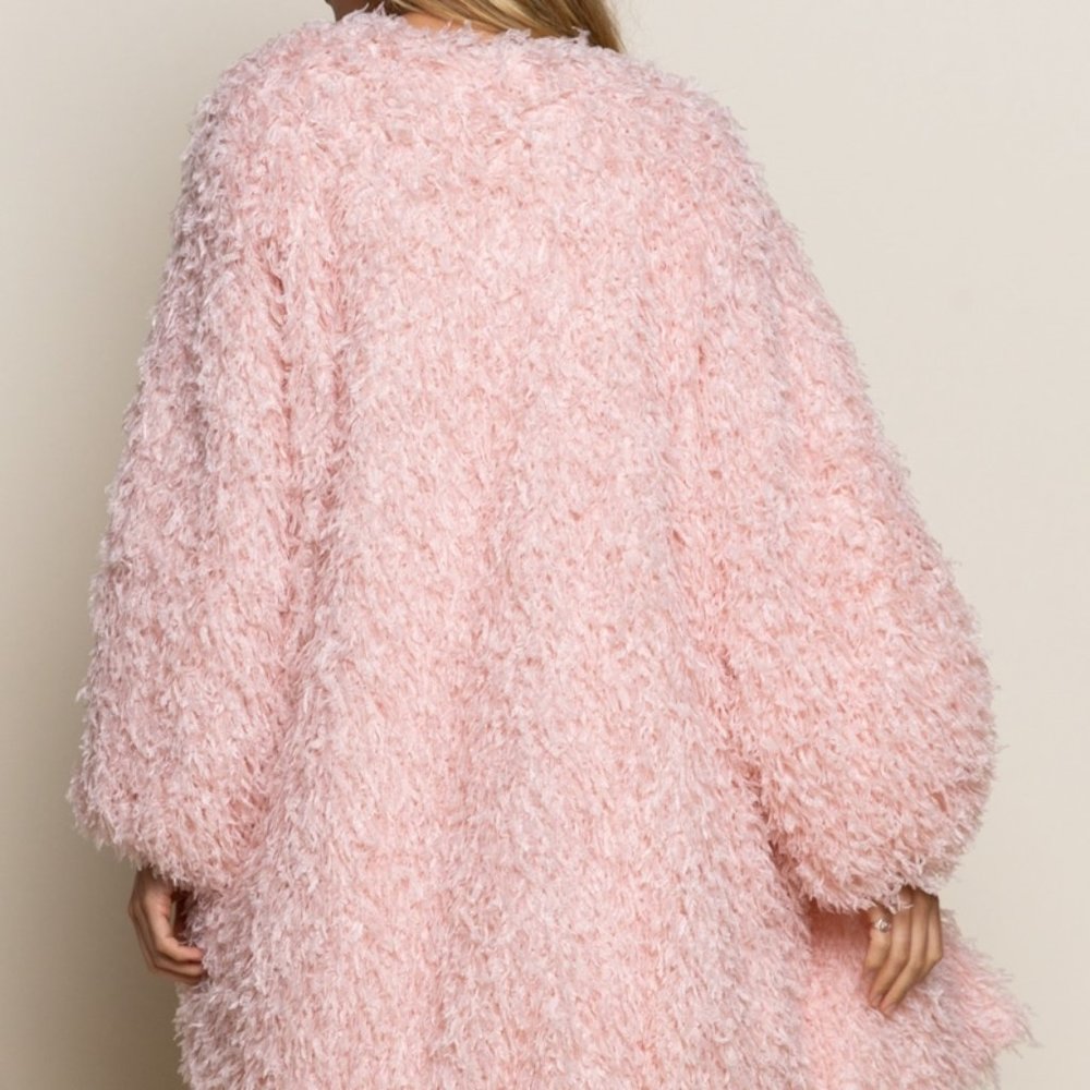 NWT POL Pink Faux Feather Fur Lined Jacket Large - Picture 5 of 6
